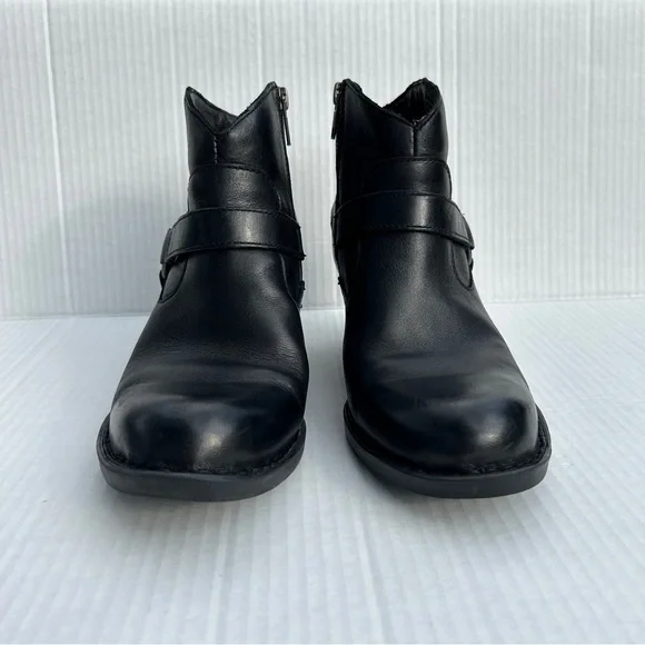 Born Carmel Harness Booties Black Leather Size 7.5 - Picture 4 of 9